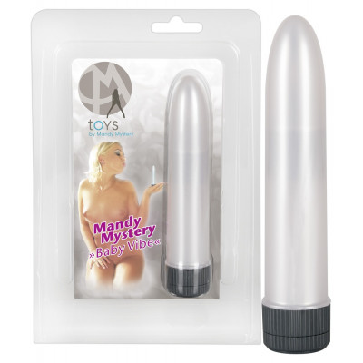 VIBRATORE CLASSICO MANDY MYSTERY \"BABY VIBE\" BIANCO PERLA