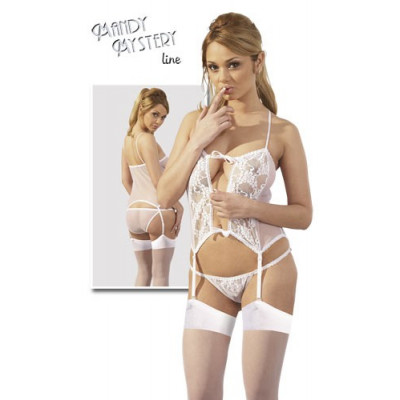 CORSETTO TRASPARENTE CON SLIP BIANCO - TAGLIA UNICA