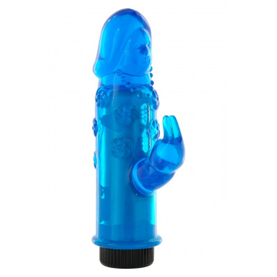 MINI VIBRATORE RABBIT CON RILIEVI STIMOLANTI BLU