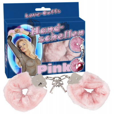 MANETTE IN METALLO RIVESTITE IN PELUCHE \"LOVE-CUFFS\" ROSA