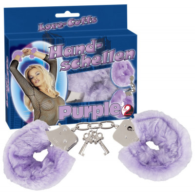 MANETTE IN METALLO RIVESTITE IN PELUCHE \"LOVE-CUFFS\" VIOLA