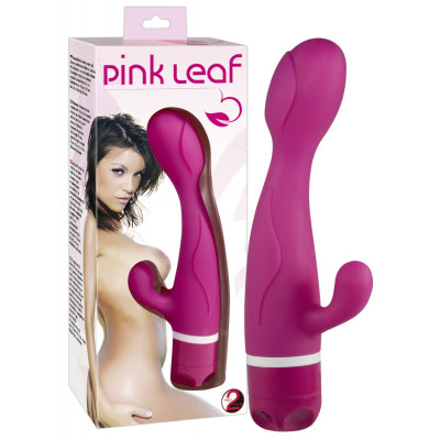 VIBRATORE CON STIMOLAZIONE CLITORIDE E PUNTO G "PINK LEAF"