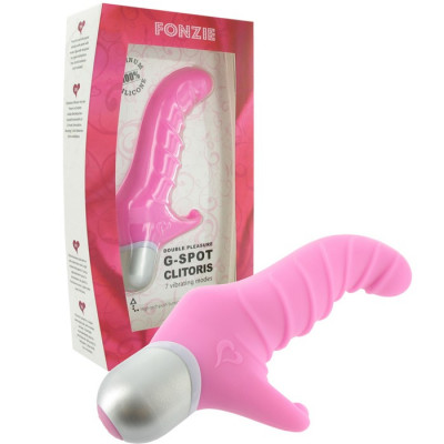 VIBRATORE CON DOPPIA STIMOLAZIONE FEELZTOYS \"FONZIE\" ROSA