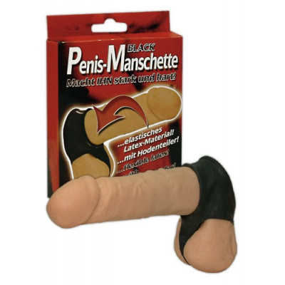 COLLARE CON ANELLO FALLICO IN LATTICE "PENIS-MANSCHETTE" NERO