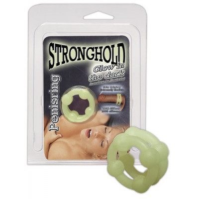 DOPPIO ANELLO FALLICO FLUORESCENTE IN SILICONE \"STRONGHOLD\"