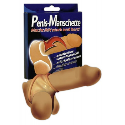 COLLARE CON ANELLO FALLICO IN LATTICE \"PENIS-MANSCHETTE\" CARNE