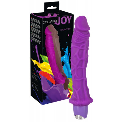 VIBRATORE REALISTICO CON GLANDE PRONUNCIATO \"COLORFUL JOY\" VIOLA - 26 CM