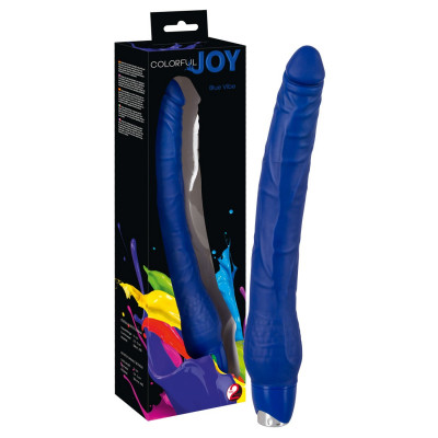 VIBRATORE REALISTICO MAXI IN SILICONE \"COLORFUL JOY\" BLU - 31 CM