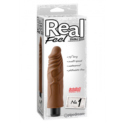 VIBRATORE REALISTICO \"REAL FEEL LIFELIKE 1\" BROWN - 20 CM